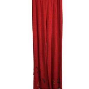 Staley Gretzinger Bread Pants Womens Sz S Red Wide Leg Flowy Sandal Art to Wear‎